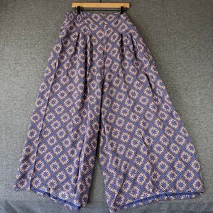 Maeve Anthropologie Blue Paisley Terrace Palazzo Pants Smocked Plus Size 18W